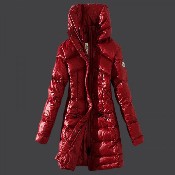 Moncler lungo Giù cappotto collo alto rosso uscita M1067